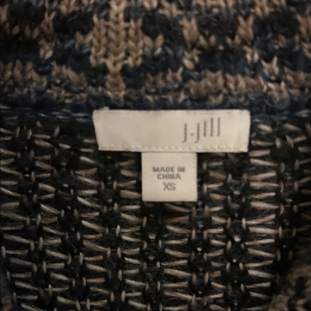 J. Jill Navy Blue Aztec design Knit long duster Cardigan - Picture 4 of 5